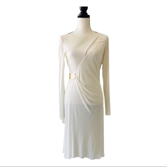 SOLD- Emilio Pucci Long Sleeve Draped Cocktail Dress (M) - Picture 1 of 10